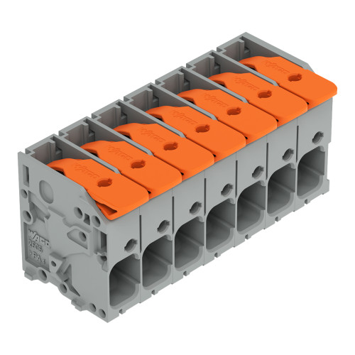 PCB terminal block, lever, 6 mm&sup2;, gray