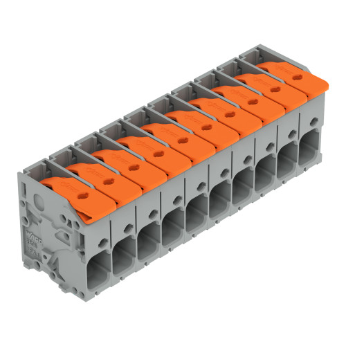 PCB terminal block, lever, 6 mm&sup2;, gray