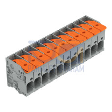 PCB terminal block, lever, 6 mm&sup2;, gray