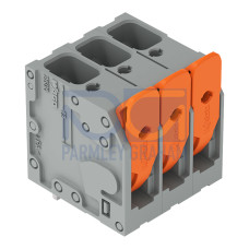 PCB terminal block, lever, 6 mm&sup2;, gray