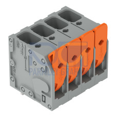 PCB terminal block, lever, 6 mm&sup2;, gray
