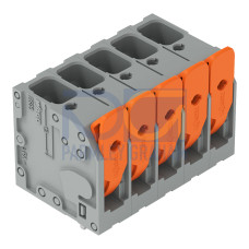 PCB terminal block, lever, 6 mm&sup2;, gray