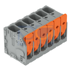 PCB terminal block, lever, 6 mm&sup2;, gray