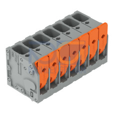PCB terminal block, lever, 6 mm&sup2;, gray