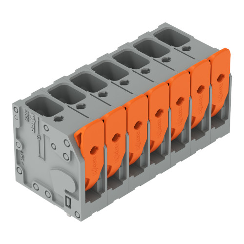 PCB terminal block, lever, 6 mm&sup2;, gray