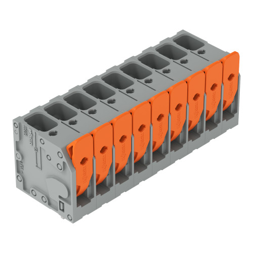 PCB terminal block, lever, 6 mm&sup2;, gray