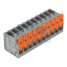 PCB terminal block, lever, 6 mm&sup2;, gray
