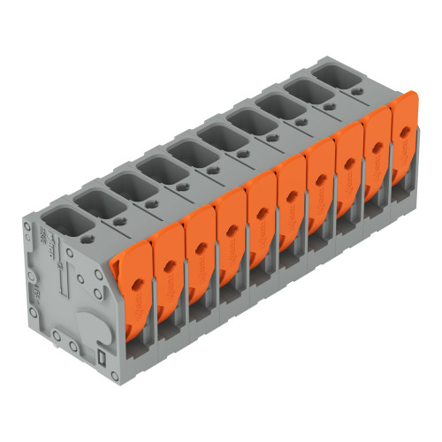 PCB terminal block, lever, 6 mm&sup2;, gray