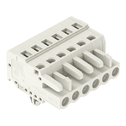 1-conductor female connector, CAGE CLAMP&reg;, 2.5 mm&sup2;, light gray
