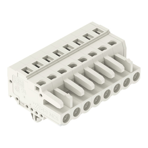 1-conductor female connector, CAGE CLAMP&reg;, 2.5 mm&sup2;, light gray