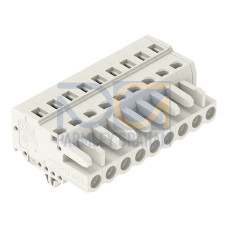 1-conductor female connector, CAGE CLAMP&reg;, 2.5 mm&sup2;, light gray