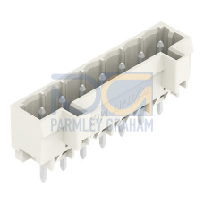 THT male header, 1.0 x 1.0 mm solder pin, straight, light gray