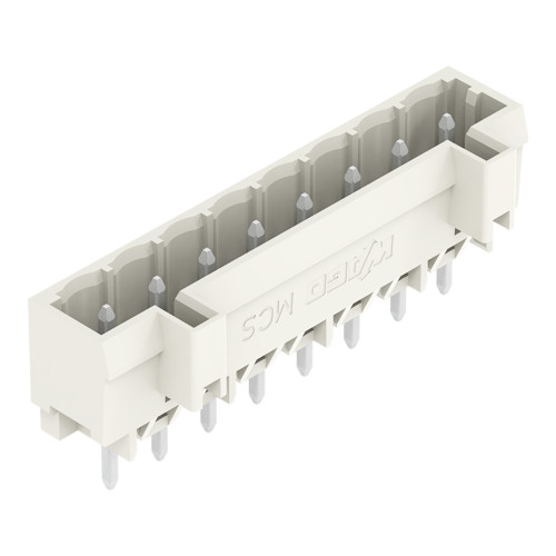 Male connector with straight solder pins 8-pole Pin spacing 5 mm / 0.197 in 100% protected against mismating without preceding ground contact with closed end Vertical PCB mounting