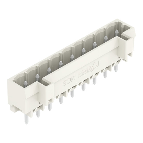 Male connector with straight solder pins 9-pole Pin spacing 5 mm / 0.197 in 100% protected against mismating without preceding ground contact with closed end Vertical PCB mounting