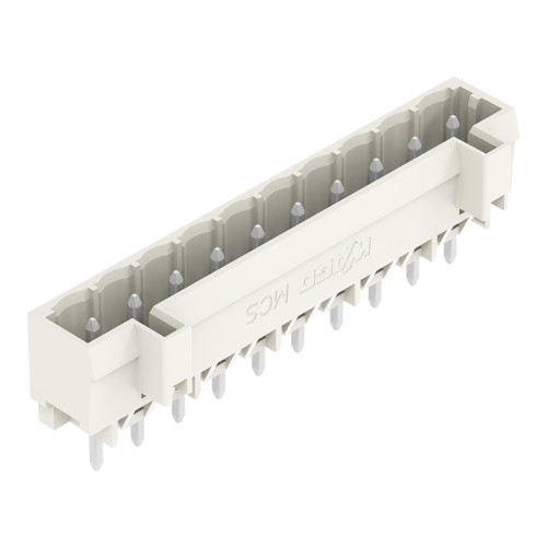 Male connector with straight solder pins 10-pole Pin spacing 5 mm / 0.197 in 100% protected against mismating without preceding ground contact with closed end Vertical PCB mounting