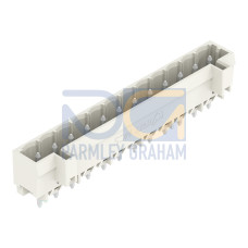 THT male header, 1.0 x 1.0 mm solder pin, straight, light gray