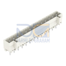 THT male header, 1.0 x 1.0 mm solder pin, straight, light gray