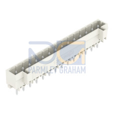 THT male header, 1.0 x 1.0 mm solder pin, straight, light gray