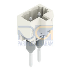 Male connector for rail-mount terminal blocks, 1.2 x 1.2 mm pins, straight, light gray