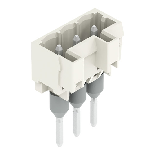 Male connector for rail-mount terminal blocks, 1.2 x 1.2 mm pins, straight, light gray