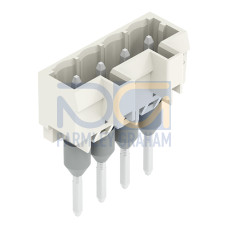 Male connector for rail-mount terminal blocks, 1.2 x 1.2 mm pins, straight, light gray
