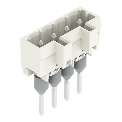 Male connector for rail-mount terminal blocks, 1.2 x 1.2 mm pins, straight, light gray
