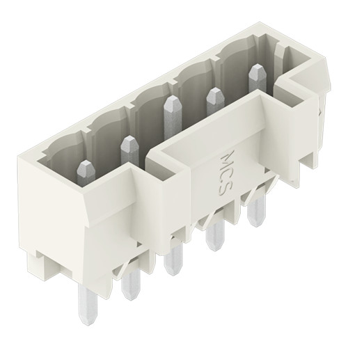 THT male header, 1.2 x 1.2 mm solder pin, straight, light gray