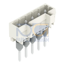 Male connector for rail-mount terminal blocks, 1.2 x 1.2 mm pins, straight, light gray