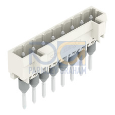 Male connector for rail-mount terminal blocks, 1.2 x 1.2 mm pins, straight, light gray
