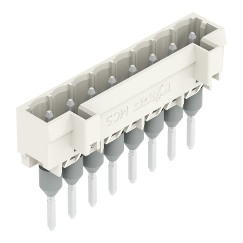 Male connector for rail-mount terminal blocks, 1.2 x 1.2 mm pins, straight, light gray