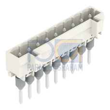 Male connector for rail-mount terminal blocks, 1.2 x 1.2 mm pins, straight, light gray