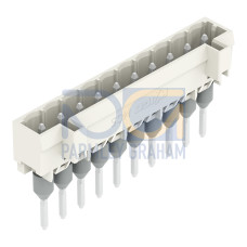 Male connector for rail-mount terminal blocks, 1.2 x 1.2 mm pins, straight, light gray