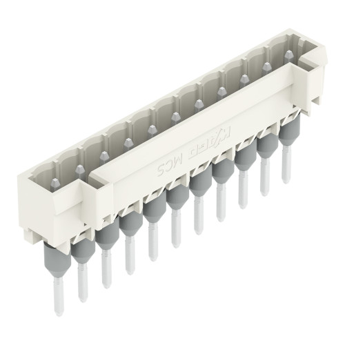 Male connector for rail-mount terminal blocks, 1.2 x 1.2 mm pins, straight, light gray