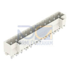 THT male header, 1.2 x 1.2 mm solder pin, straight, light gray