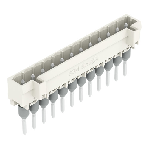 Male connector for rail-mount terminal blocks, 1.2 x 1.2 mm pins, straight, light gray