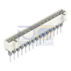 Male connector for rail-mount terminal blocks, 1.2 x 1.2 mm pins, straight, light gray