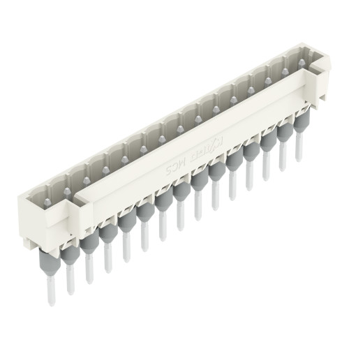 Male connector for rail-mount terminal blocks, 1.2 x 1.2 mm pins, straight, light gray