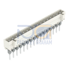 Male connector for rail-mount terminal blocks, 1.2 x 1.2 mm pins, straight, light gray