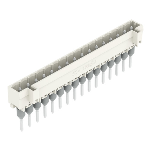 Male connector for rail-mount terminal blocks, 1.2 x 1.2 mm pins, straight, light gray