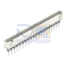 Male connector for rail-mount terminal blocks, 1.2 x 1.2 mm pins, straight, light gray