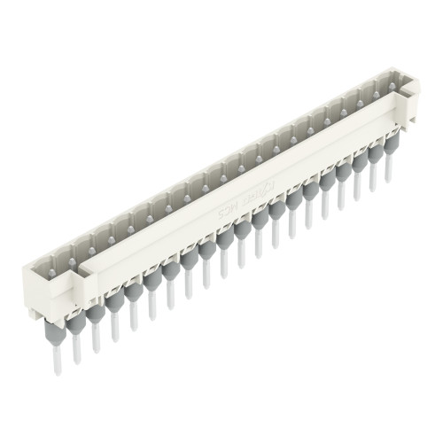 Male connector for rail-mount terminal blocks, 1.2 x 1.2 mm pins, straight, light gray