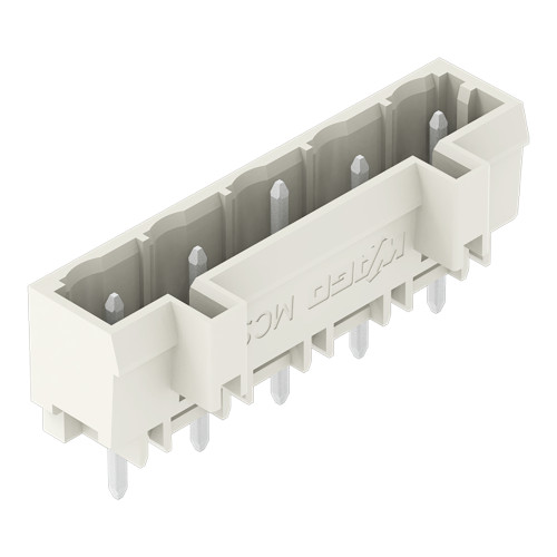 THT male header, 1.0 x 1.0 mm solder pin, straight, light gray