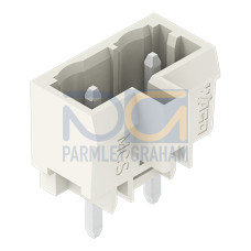 THT male header, 1.2 x 1.2 mm solder pin, straight, light gray