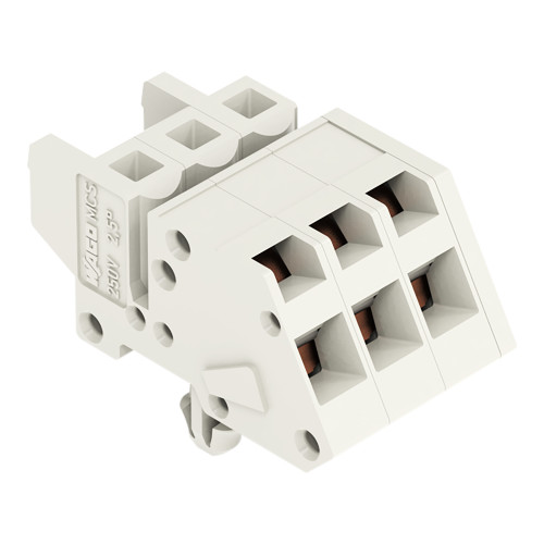 1-conductor female connector, angled, CAGE CLAMP&reg;, 2.5 mm&sup2;, light gray