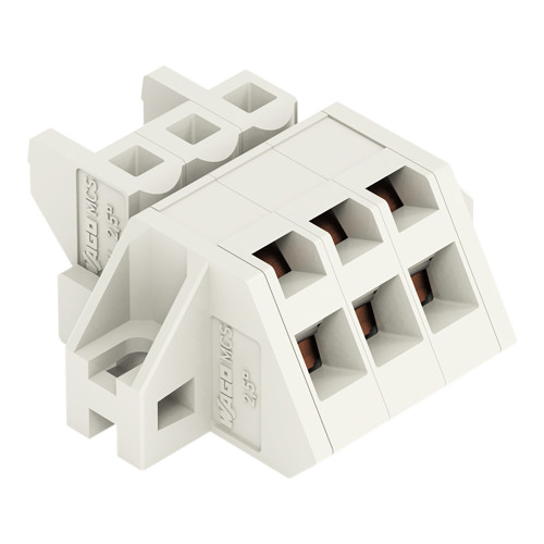 1-conductor female connector, angled, CAGE CLAMP&reg;, 2.5 mm&sup2;, light gray