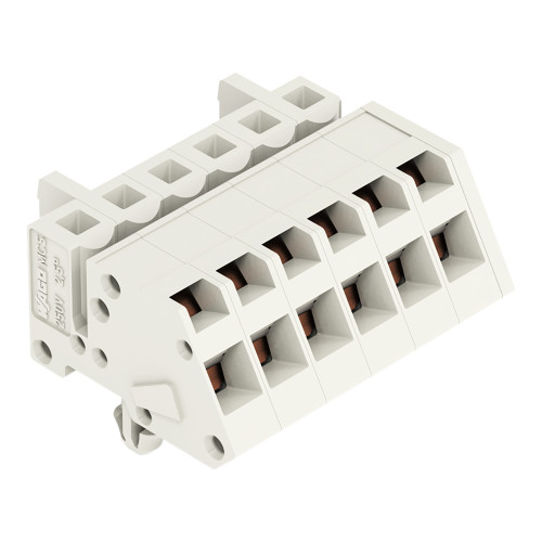 1-conductor female connector, angled, CAGE CLAMP&reg;, 2.5 mm&sup2;, light gray