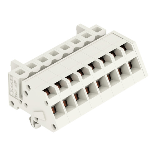 1-conductor female connector, angled, CAGE CLAMP&reg;, 2.5 mm&sup2;, light gray