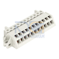 1-conductor female connector, angled, CAGE CLAMP&reg;, 2.5 mm&sup2;, light gray