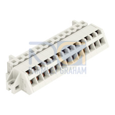 1-conductor female connector, angled, CAGE CLAMP&reg;, 2.5 mm&sup2;, light gray