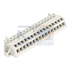 1-conductor female connector, angled, CAGE CLAMP&reg;, 2.5 mm&sup2;, light gray